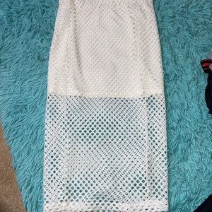 White Fishnet Beach skirt